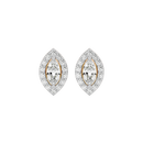 0.5 ct Marquise halo studs - Basket setting