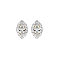 0.5 ct Marquise halo studs - Basket setting