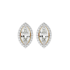 1 ct Marquise halo studs - Basket setting