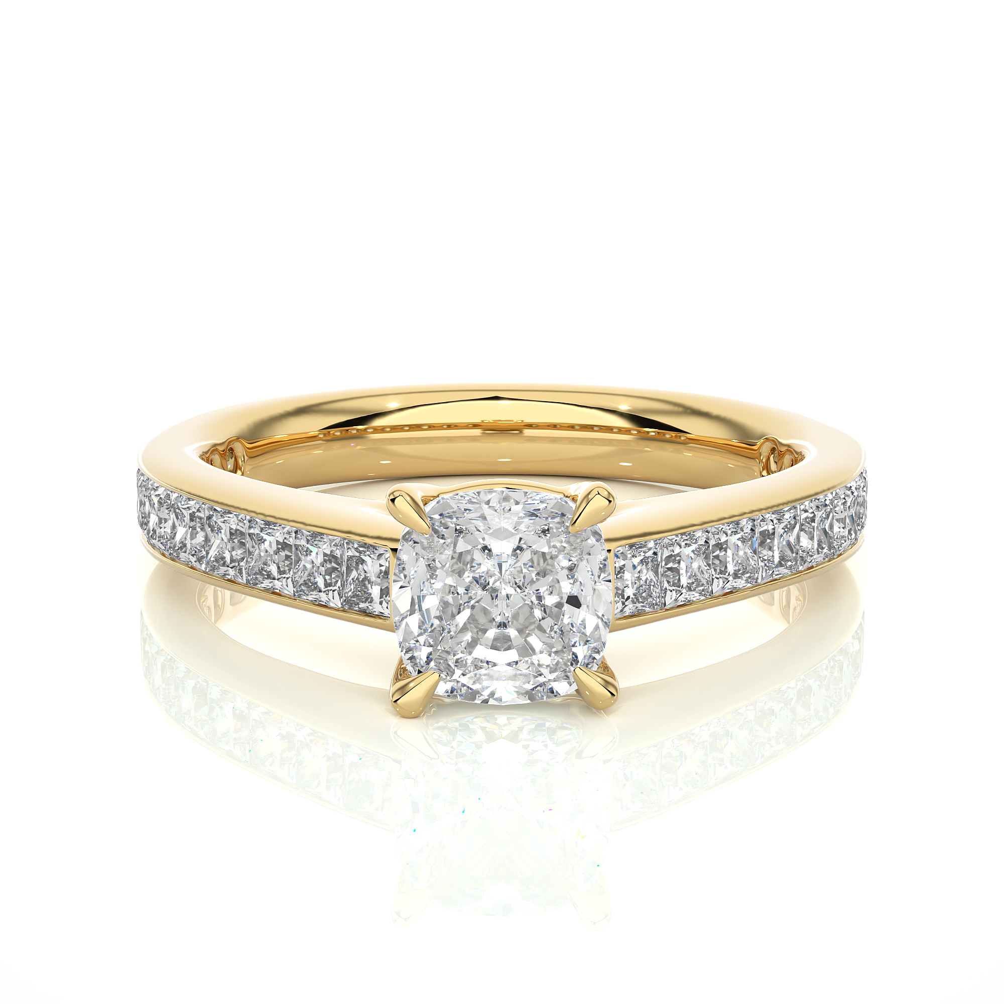 Cushion Cascade Ring - 1.1 ct cushion