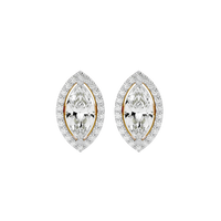 2 ct Marquise halo studs - Basket setting