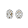 0.5 ct Oval halo studs - Basket setting