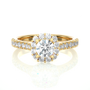 Halo Cascade Ring - 0.6 ct round