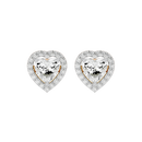 2 ct Heart halo studs - Basket setting