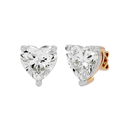 1 ct Heart studs - Basket setting