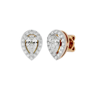0.5 ct Pear halo studs - Basket Setting