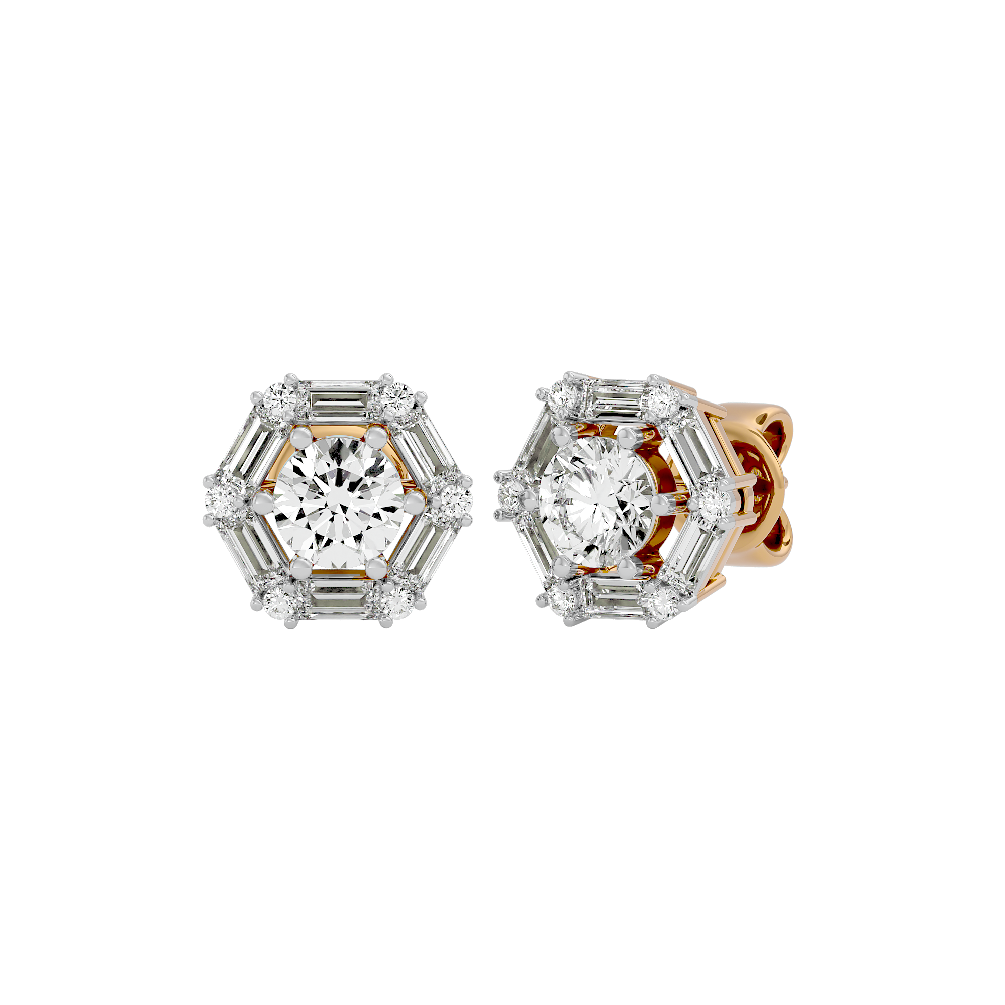 2 ct Infinite glow studs - Basket setting