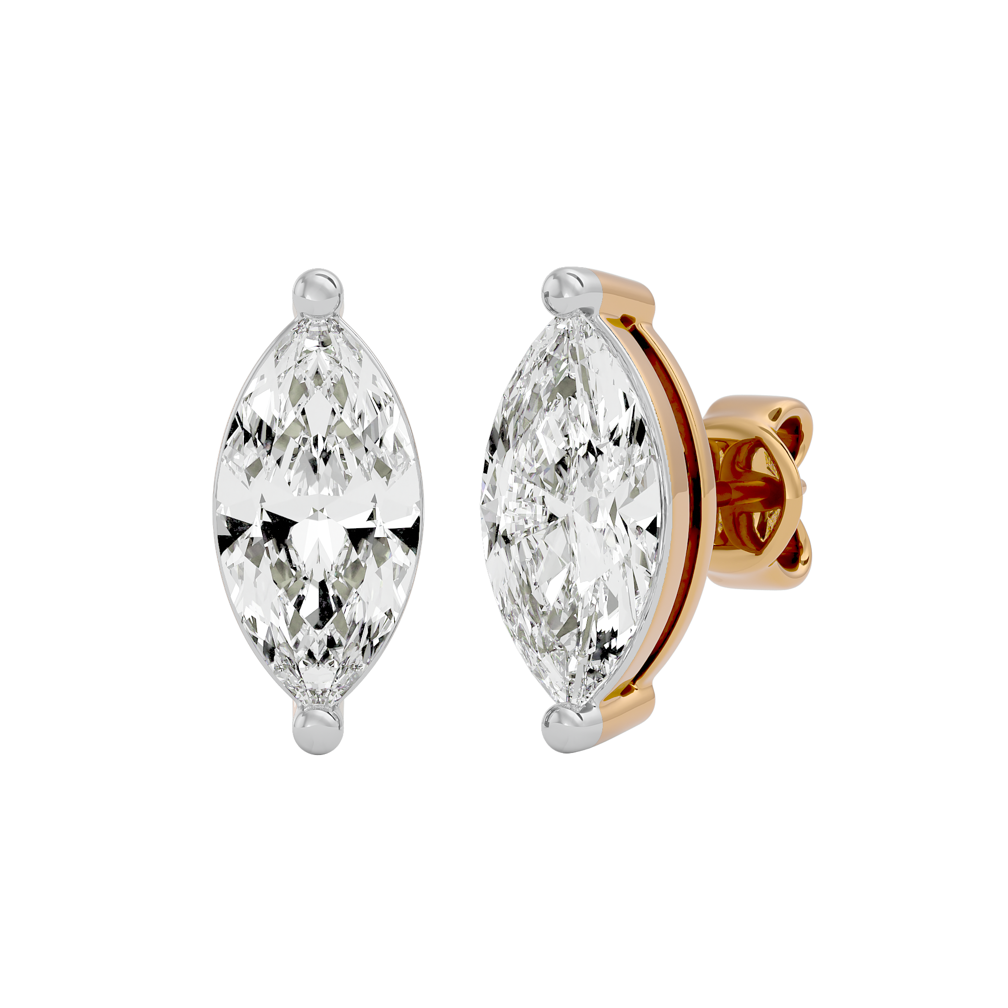 2 ct Marquise studs - Basket setting