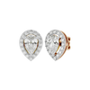 Pear Halo Studs - Basket Setting
