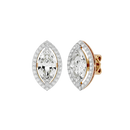 4 ct Marquise halo studs - Basket setting