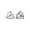 1.5 ct Round studs with triangle halo - Basket setting