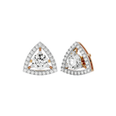 1.5 ct Round studs with triangle halo - Basket setting