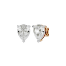 4 ct Pear studs - Basket setting