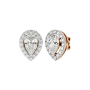 1 ct Pear halo studs - Basket setting