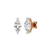 0.5 ct Marquise studs - Basket Setting