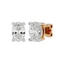 1 ct Oval studs - Basket setting