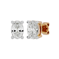 1 ct Oval studs - Basket setting