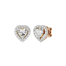 0.5 ct Heart halo studs - Basket Setting