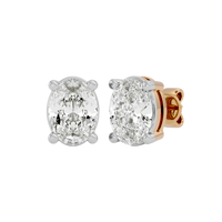 2 ct Oval studs - Basket setting