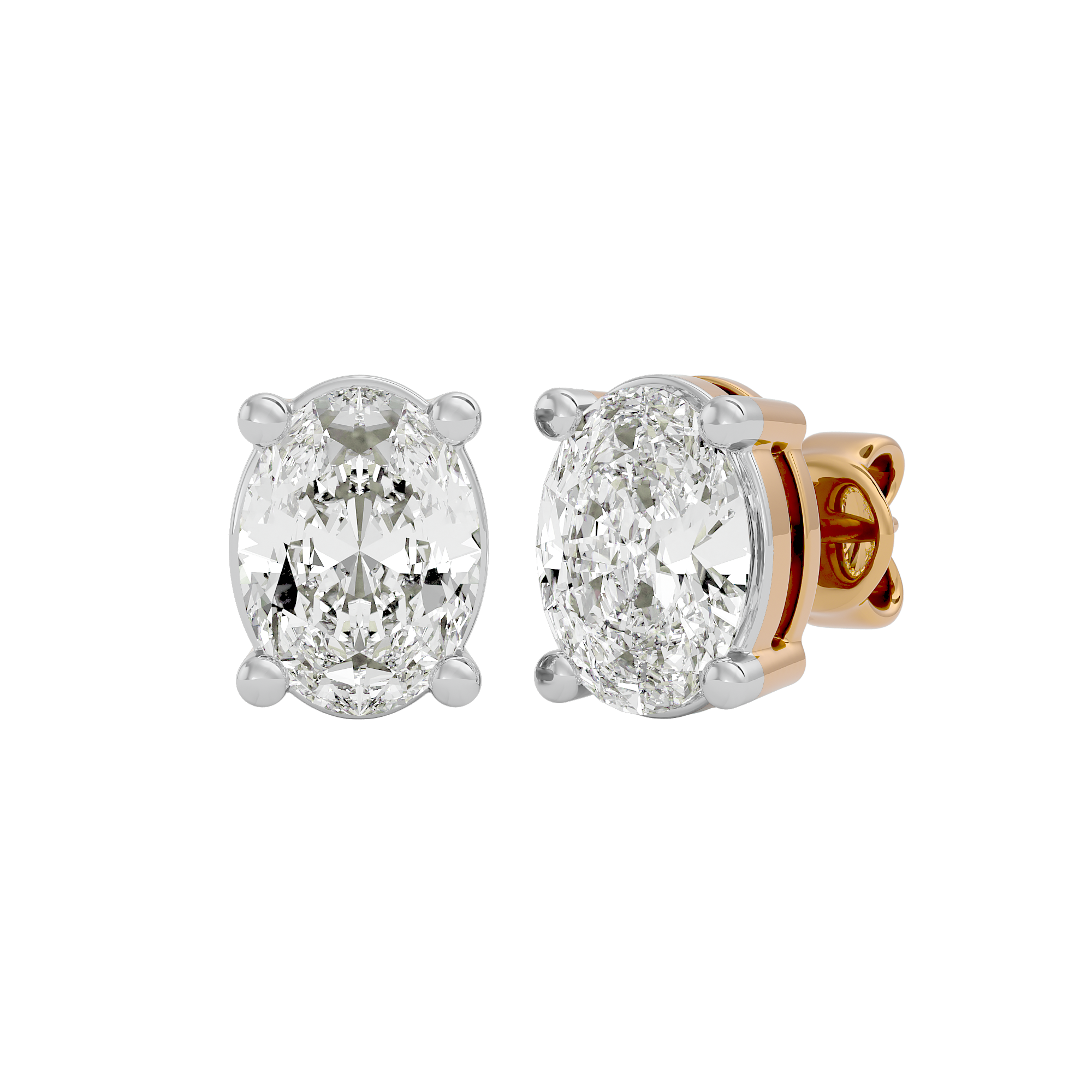 2 ct Oval studs - Basket setting