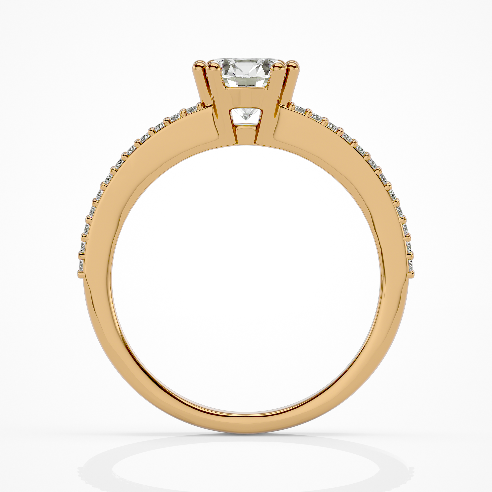 Round with baguettes - 1.5 ct round