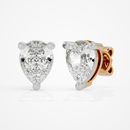 1 ct Pear Studs - Basket setting