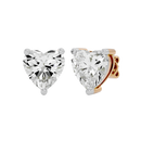 4 ct Heart studs - Basket setting