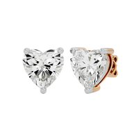4 ct Heart studs - Basket setting