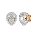 2 ct Pear halo studs - Basket setting