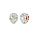 4 ct Pear halo studs - Basket setting