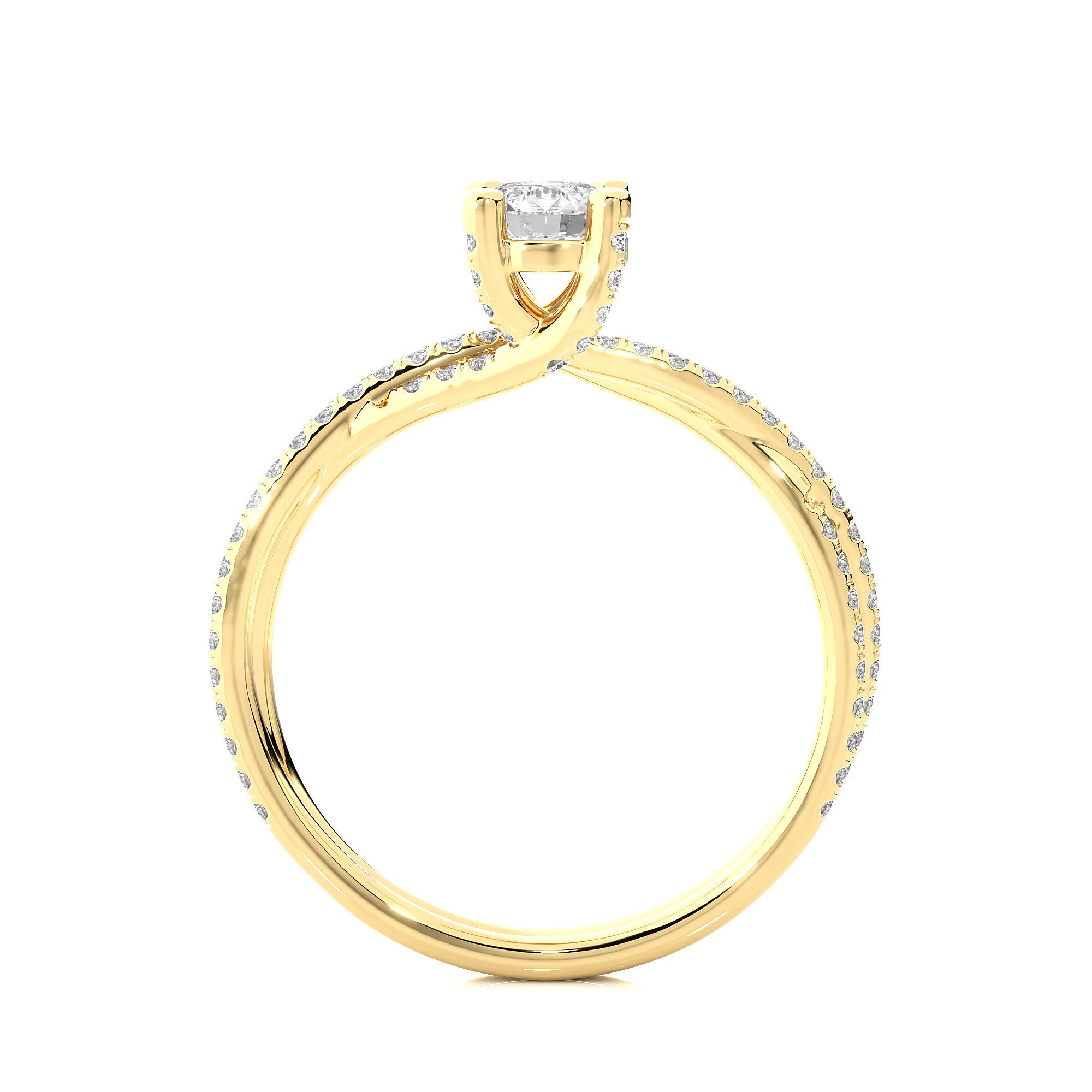 Twist Solitaire Ring - Princess 0.5ct