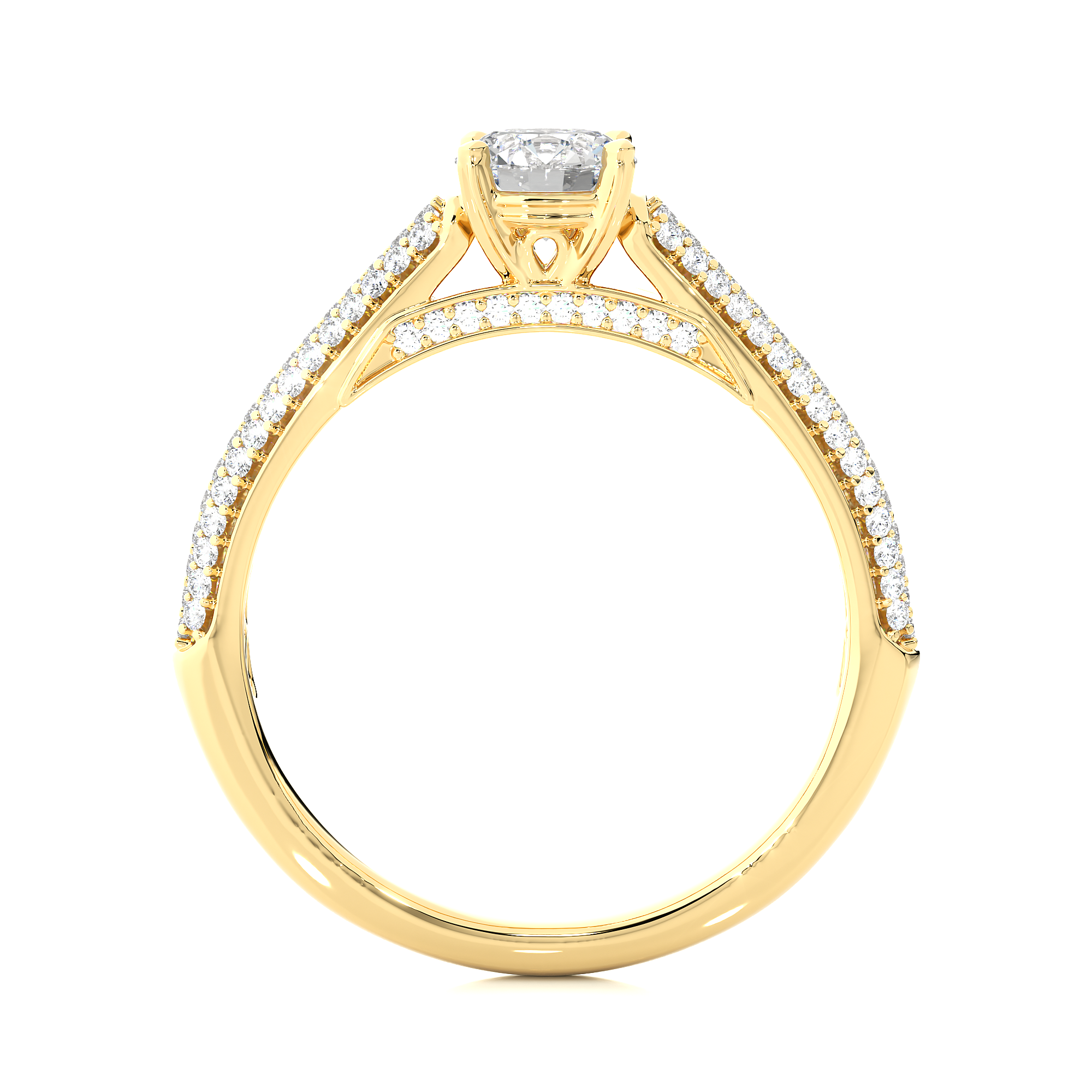 Ribbon Pave Ring - 0.5 cts round