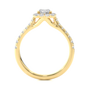 Halo Cascade Ring - 0.6 ct round