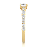 Ribbon Pave Ring - 0.5 cts round