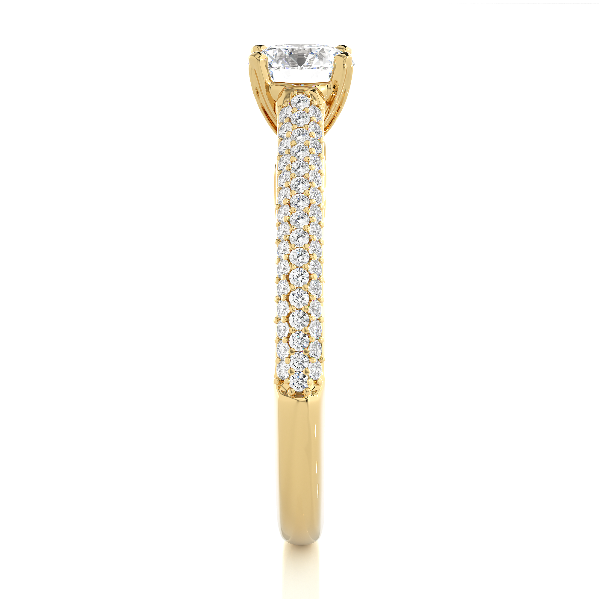 Ribbon Pave Ring - 0.5 cts round