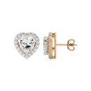 2 ct Heart halo studs - Basket setting