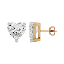 1 ct Heart studs - Basket setting