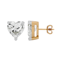 1 ct Heart studs - Basket setting
