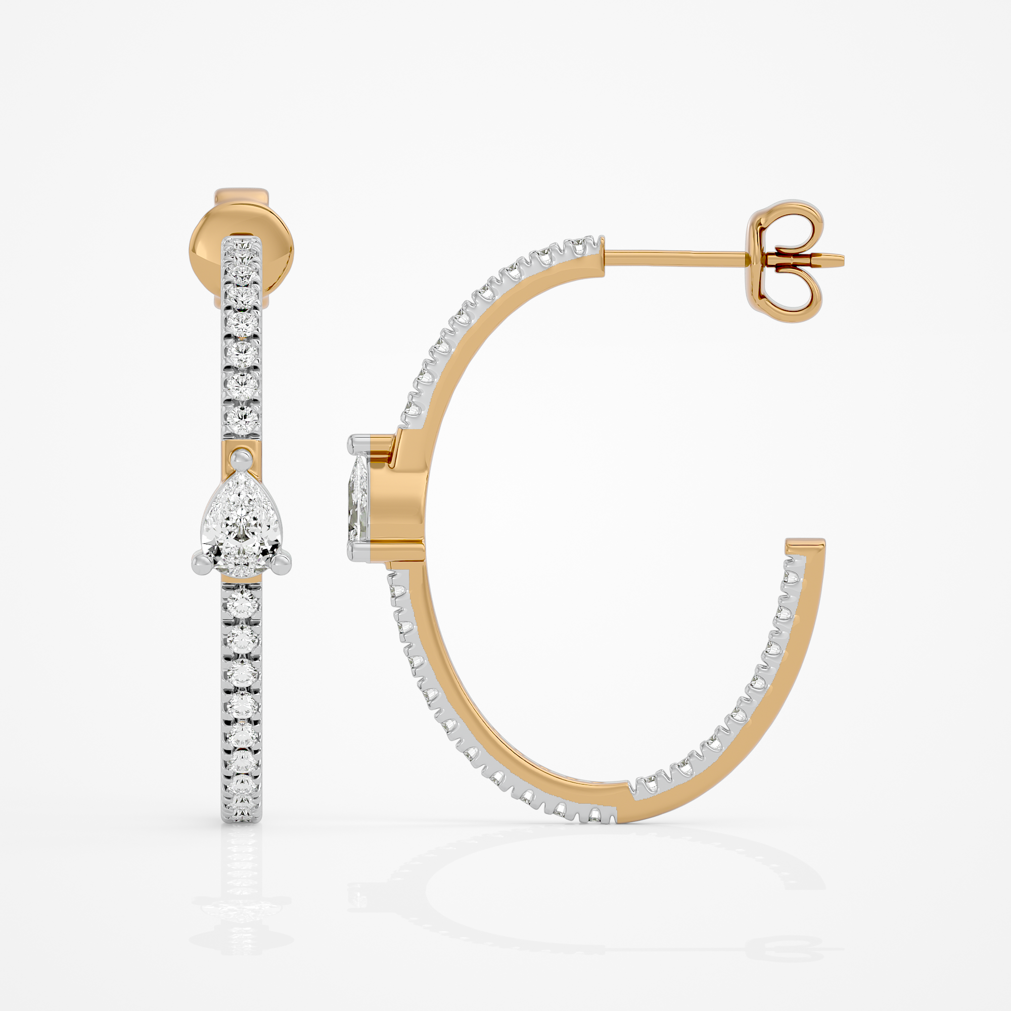 Pear Charm Hoops