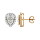 2 ct Pear halo studs - Basket setting