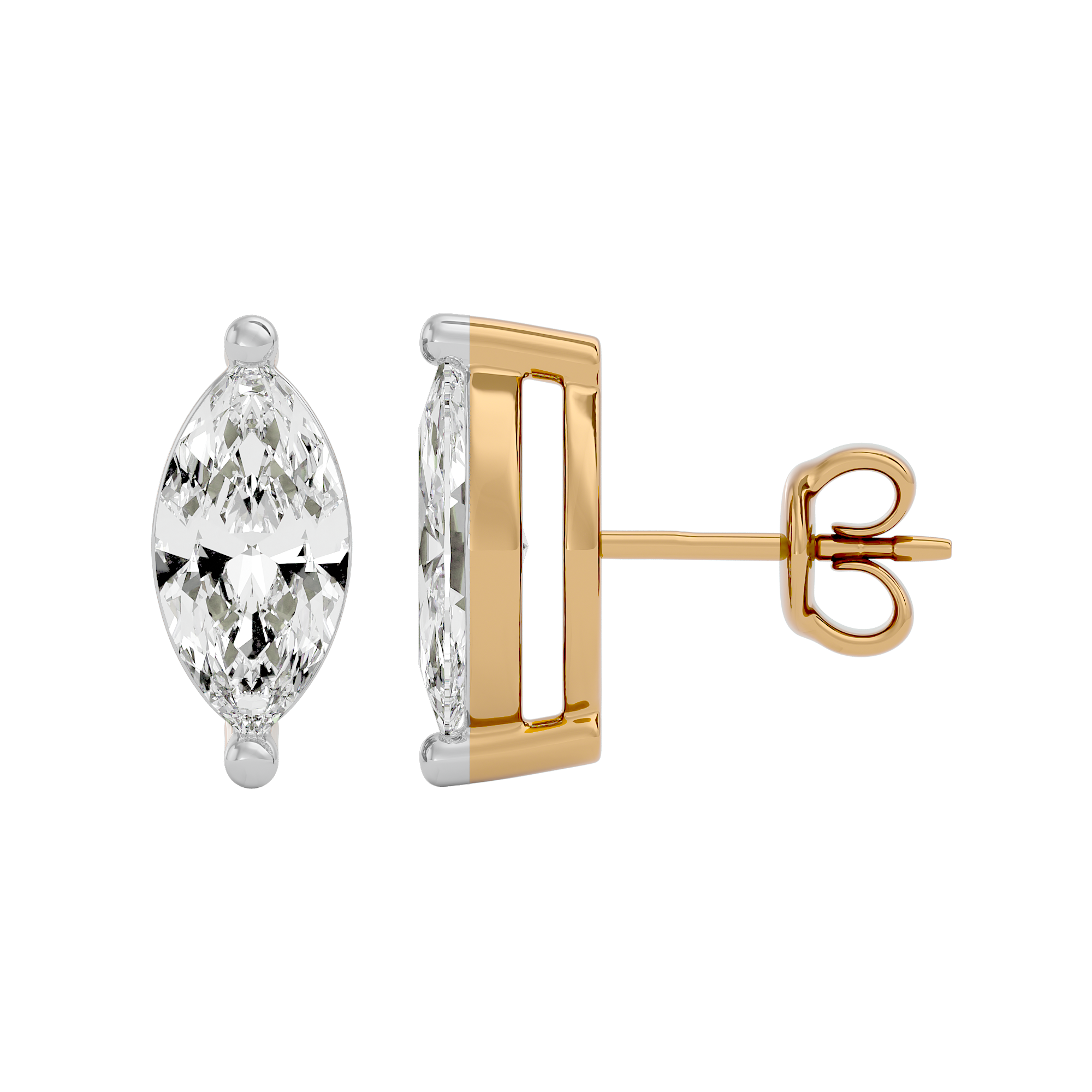 1 ct Marquise studs - Basket setting