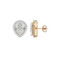 4 ct Pear halo studs - Basket setting