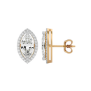 4 ct Marquise halo studs - Basket setting