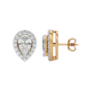 1 ct Pear halo studs - Basket setting