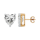 4 ct Heart studs - Basket setting