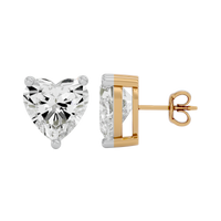 4 ct Heart studs - Basket setting