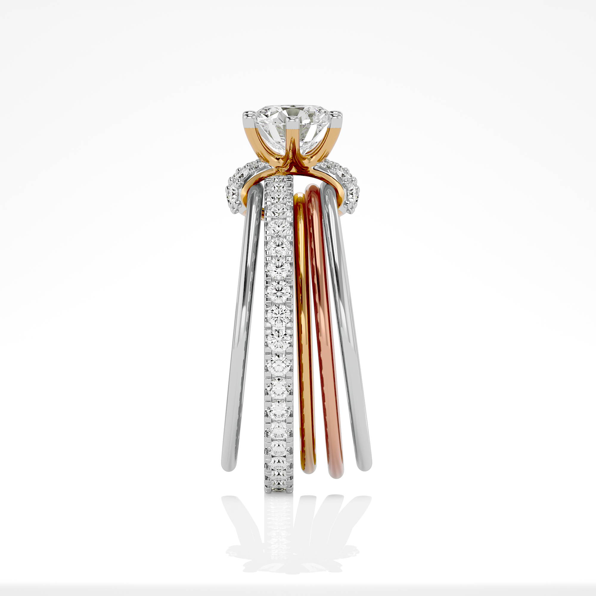 Trinity Spark Ring - 1 ct Round