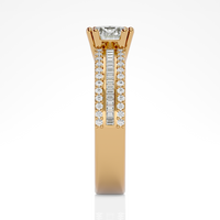 Round with baguettes - 1.5 ct round