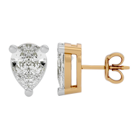 2 ct Pear Studs - Basket setting