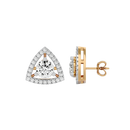 1.5 ct Round studs with triangle halo - Basket setting